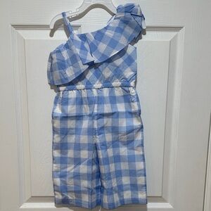 Janie and Jack Blue Gingham Romper